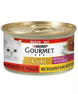 Purina gourmet gold intrecci di gusto pollo e manzo per gatti - 85 gr